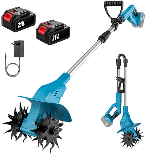 OAUEOR Motoazada Bateria, 500W Motocultor Electrica Plegable