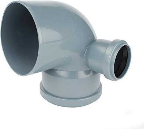 HT 90° Bogen DN 110 Einfach Doppel Abzweig DN 50 grau rechts