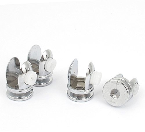 Aexit 4x Handwerkzeuge 5mm-8mm Dick verstellbare zin-k Legierung Glas Clip Schraubzwingen Zwingen, Klemmen & Spanner Silber Ton