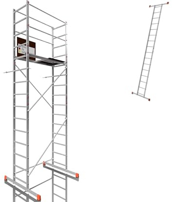 ALTEC AluCombine 3.0-500 | 5m | Alu Standgerüst mit Traverse und Wandanker | Baugerüst Arbeitsbühne Montagegerüst Anlegeleiter Treppengerüst