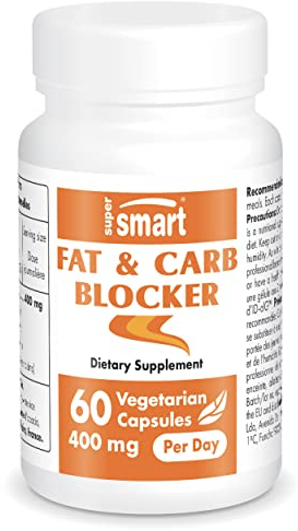 Fat & Carb Blocker – Ascophyllum-nodosum-Extrakt aus Braunalgen – Glutenfreies, veganes Nahrungsergänzungsmittel – 60 Kapseln – SuperSmart