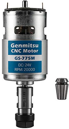 Genmitsu GS-775M 20000RPM 775 CNC Spindle Motor with ER11 Collet Set, DC 24V, High Power, Noise Suppression, Electrical DC Motor for 3018 CNC Router Machine