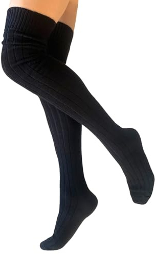 CriCri Socks Chaussettes Hautes Montantes en Laine pour Femmes – Chaussettes Dessus du Genou fabriquées en Italie