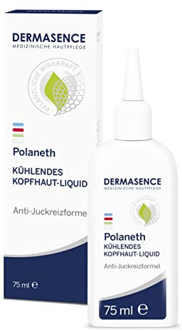 DERMASENCE Polaneth Liquid 75 ml, Tonico Lozione capelli in gel per cuti stressate, irritate e tendenti al prurito, Lozione cute adatta a soggetti con dermatite atopica