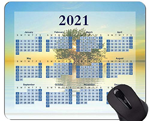 2021 Mouse Pad Kalender, Sunset Holiday Sun Rubber Mouse Pad