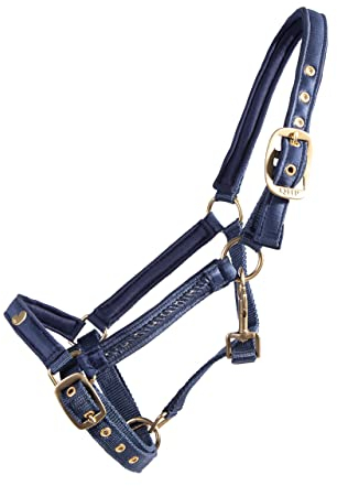 ARBO-INOX Fohlenhalfter mit Zierkordel - weich unterlegt und 2-Fach verstellbar (Pony FOHLEN, Navy)