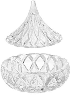 QUUPY Tarro de cristal para dulces de 60 ml con tapa, cuenco de almacenamiento decorativo