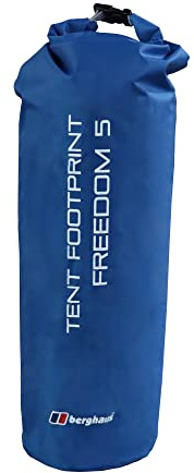 Berghaus Freedom 5 Tent Footprint with Carry Bag and Steel Pegs, Prolongs the Life of your Tent, Groundsheet Protector, Tent Accessories, Camping Equipment, Black, One Size