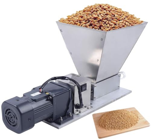 Mulino elettrico per cereali con imbuto 4L – 20kg/h malto elettrico Home Mulino per mais per birraio domestico Mulino macinazione regolabile