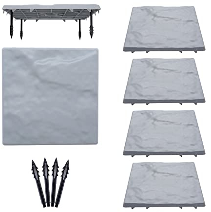 SKYCY 29,7 cm große Trittsteine für den Außenbereich, Gehweg, große Trittsteine für Garten, Gehweg, Kunststoff-Trittsteine als Gehweg, Trittsteine, Weg-Trittsteine (4, grau)