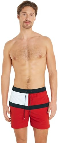 Tommy Hilfiger Pantaloncino da Bagno Uomo Medium Drawstring Lunghezza Media, Rosso (Primary Red), S