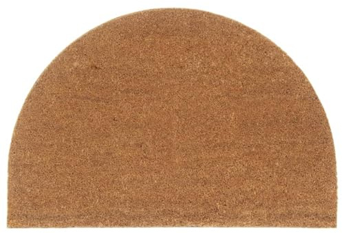 vidaXL Fußmatte Natur Halbrund 60x90 cm Kokosfaser Getuftet