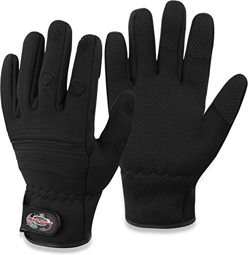 normani Anglerhandschuhe aus 3mm Titanium Neopren mit umklappbaren Fingerkuppen und rutschfesten Handinnenflächen - Wasser -und Winddicht (S-4XL)