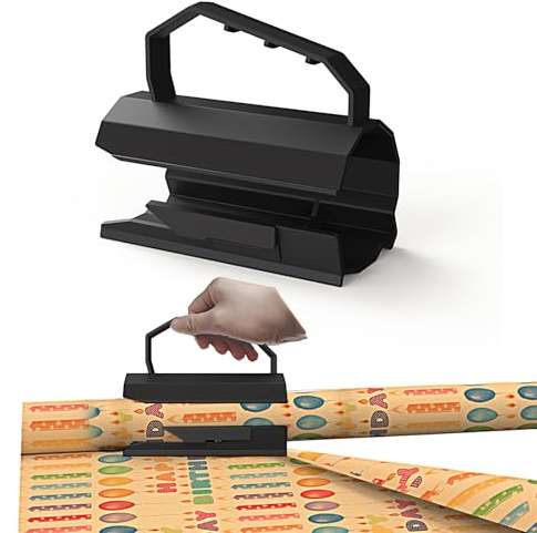 JAMSSOW Geschenkpapierschneider für Rollen, Geschenkpapierschneider, tragbarer Papierschneider, Papierschneider für Geschenke, Weihnachten, Aufbewahrung für Geschenkpapier