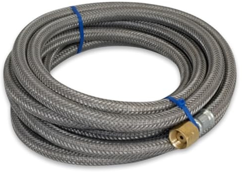 INTERGAS Braided LPG Gas Hose – Heavy-Duty Flexible Propane & Butane Hose with Galvanised Steel Overbraid, 3/8 LH BSP Fittings – Leak-Free Torch Hose for Roofing, Weed Burning & Outdoor Heating (8M)