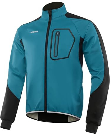 BERGRISAR Chaqueta Ciclismo Hombre Invierno Abrigo Impermeable Polar Softshell Chaqueta MTB Maillots de Motorista BG011