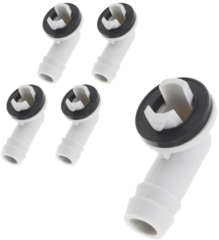 VOANZO 5 Piezas de 15 mm Boquilla de Salida de Agua de Aire Acondicionado Conector de Manguera de Drenaje de Aire Acondicionado Codo con Anillo de Goma