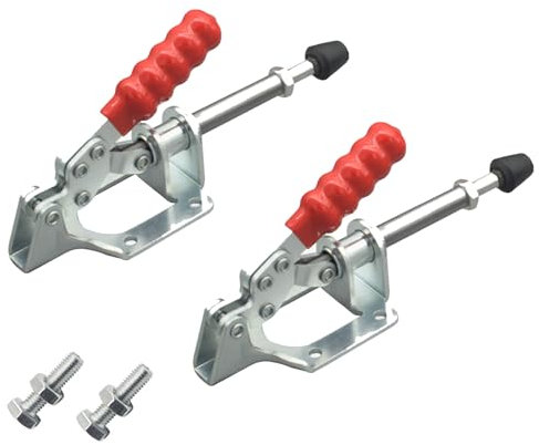 2 Pezzi Grandi Morsetti a Barra di Spinta con Vite di Ricambio, Morsetto a Ginocchiera Rapido Morsetto di Serraggio Regolabile Orizzontale Morsetti da Falegname 136 KG per Modellismo Carpenteria