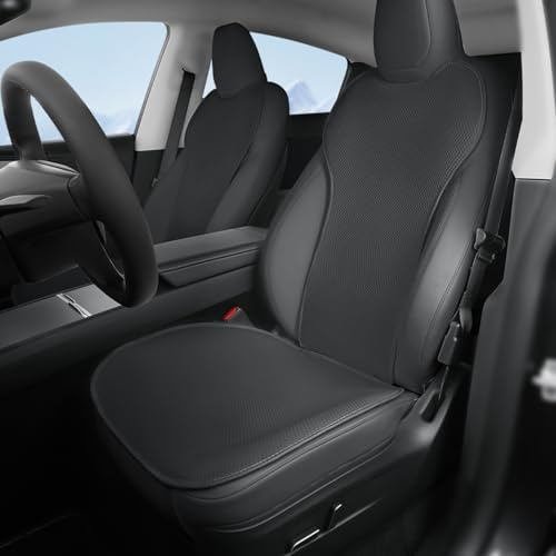 TOPABYTE Front Seat Cover for Tesla Model Y Juniper (LAUNCH) Seat Cushion - Protects Your Tesla’s Seats - Car Seat Bottom Protector for Tesla Model 3/Y/X/S 2017-2025 Accessories, Black
