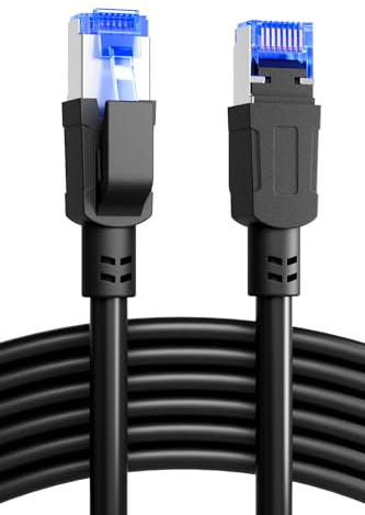 Ercielook Cable de Red Cat8 de Alta Velocidad - 15m para Interior/Exterior, Extensor de Cable de Red 40 Gbit/s para Router/Juegos/Módem