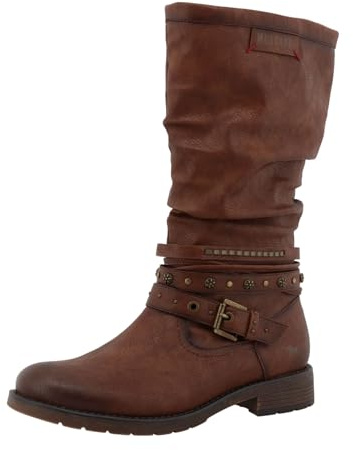 MUSTANG Damen Stiefel Riemen mit Nieten und Schnalle 15M0052003