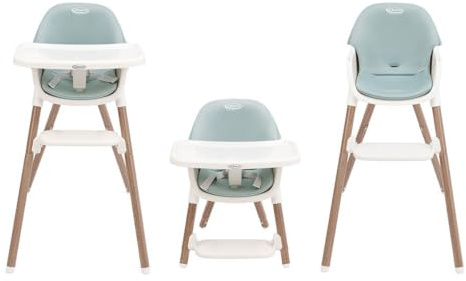 Graco Presti 3-in-1-Hochstuhl (6 Monate bis ca. 27,3 kg/6 Jahre), leicht mit 4,75 kg, kompakt zusammenklappbar, leicht tragbar, 3 verschiedene Modi für Langlebigkeit, Duck Egg Fashion