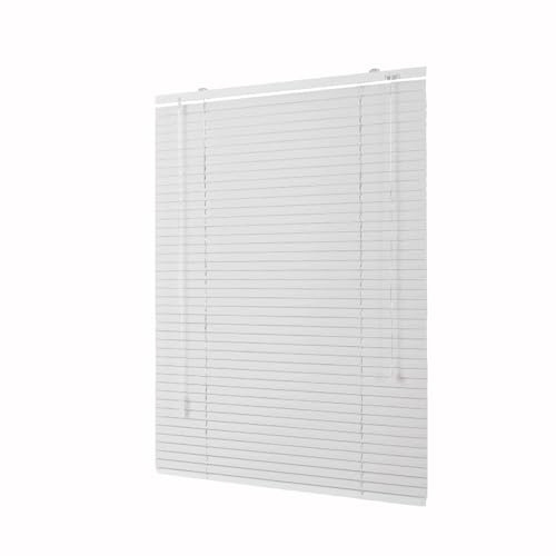 Persiana de Aluminio Personalizadas Persiana Veneciana Láminas De Aluminio De 25mm Cortina de Privacidad para Cocina Salón Baño Estores Horizontales Interior Impermeables y Anti UV(Blanca)
