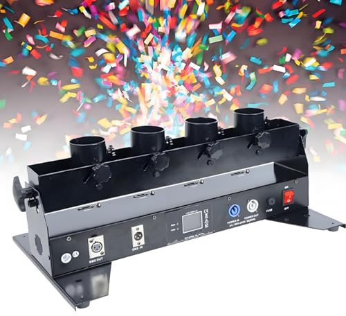 PxkVrin MáQuina Lanzadora De Confeti Profesional, Lanzador De Confeti EléCtrico, CañóN De Confeti DMX/Control Remoto, para DJ para Bodas En El Escenario.