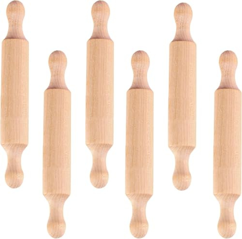 Wooden Rolling Pin, Mini Rolling Pin, Wooden Dough Roller, Pizza Roller | Suitable for Baking, Cookie, Pastry, Christmas, New Year, Easter, Pie Crust, Cookie, Pastry, Dough, Autumn, Halloween