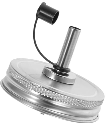 Veemoon Beccuccio per Olio con Coperchio Nero in Acciaio Resistente e Silicone Tappo Ermetico Antigoccia per Barattoli e Vasetti Bocca Stretta Accessorio Robusto per Oliera e Contenitore