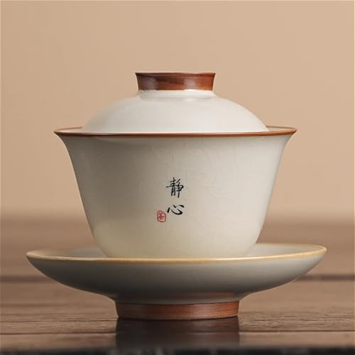 LEEDJUINE Ruyao Ceramics Gaiwan, 150 ml, juego de té Kungfu estilo chino resistente al calor