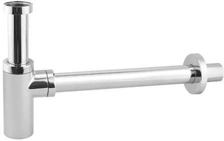 YWJFSA Syphon Cuisine Evier,Anti-odeur avec Orifice de NettoyageSiphon en T Réglable,Kit de Siphon de Vidange Siphon de Lavabo salle de bain