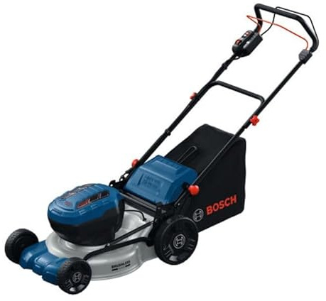 Bosch Pro cortacésped autopropulsado a batería GRA18V2-46SP (anchura de corte: 46 cm, altura de corte: 30-70 mm, cesto de tela de 60 l, tapón para triturado, sin batería)