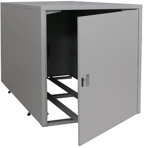 PROREGAL 2er-Fahrradgarage | HxBxT 123x113x208cm | Fahrradunterstand Fahrradbox Bikebox | Hellgrau | abschließbar verzinkter Stahl