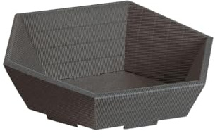 Präsentkorb Geschenkkorb 195x230 leer 6-Eck, offene Welle, anthrazit, Geschenkverpackung im Set: 25 Stück