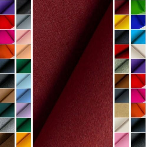 Stoffbook Bordeaux Premium FILZSTOFF 4MM EDLE Optik WIE WOLLFILZ BASTELFILZ 100CM BREITE, D222