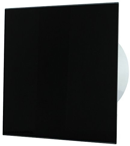 MKK - 18432-014 - Badlüfter Wohnraumlüfter Ventilator Wandlüfter Front wechselbar Ø 100 mm Ø 125 mm Nachlauf/Timer Ø 100 mm ECHTGLAS - schwarz