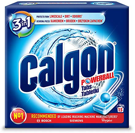 Calgon 2 in1 Tabs, Addolcitore d' acqua contro il calcare & sporco nella lavatrice ,15 PZ