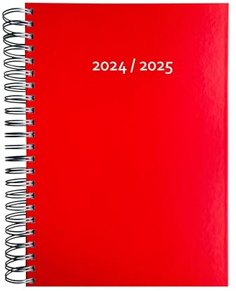 edition cumulus 2025/2026 Dicker Kalender DIN A4 – HIBISCUS (red) - MADE IN GERMANY - Ideal fürs Büro – Spiralbindung – pro Tag eine volle A4 Seite Platz – Aug 24 – Aug 25