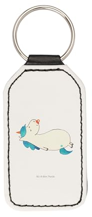 Mr. & Mrs. Panda Rechteckig Schlüsselanhänger Einhorn Schnuller - Geschenk, Für Familie, Personalisiert, Baby, Mama, Mit Foto, Büro, Unicorn, Modern, Einhörner, Geburt, Geburtstag