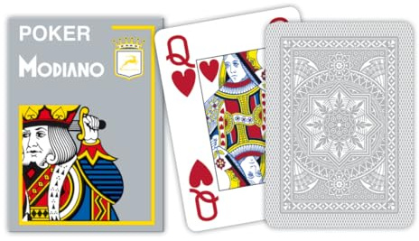 Modiano 3004882 Carte da Poker 4 Jumbo Index, Grigio