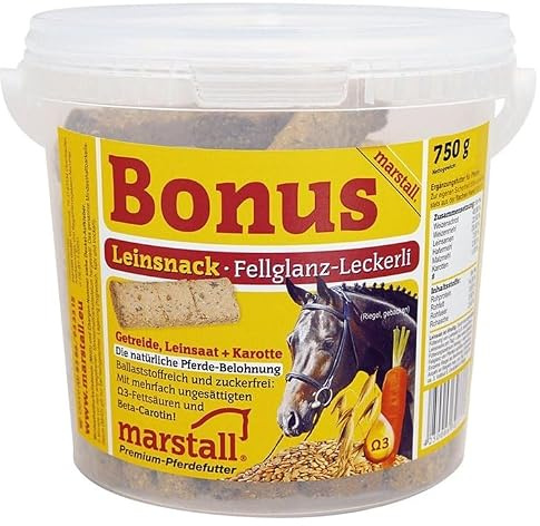 marstall Premium-Pferdefutter Bonus Leinsnack, 1er Pack (1 x 0.75 kilograms)