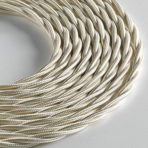 Klartext Textilkabel BELLE ÉPOQUE för elinstallation, 3 x 1,5 mm, elfenbensfärger, 10 m