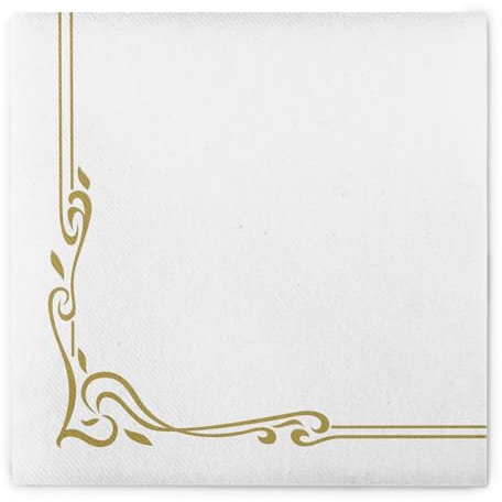 Mank Airlaid Colour Line Lot de 50 serviettes de table 40 x 40 cm, parfaites pour la restauration et les fêtes, aspect tissu et absorbantes, dorées