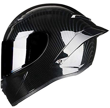 Woljay Vollgesicht Integralhelm Motorradhelm Unisex-Adult Offroad Moto Street Bike ATV Helme Glas Schwarz DOT Approved (Smoke,M)