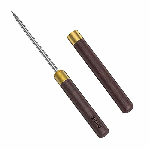 Stainless Steel Ice Pick with Safety Cover, Pick Tool for Breaking Ice, Non-Slip Wooden Handle for Easy to Grip, 9 Inches Length (Pack of 1)