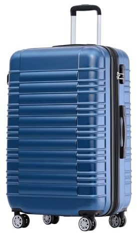 BEIBYE Zwillingsrollen Reisekoffer Koffer Trolleys Hartschale M-L-XL-Set (Blau, XL)