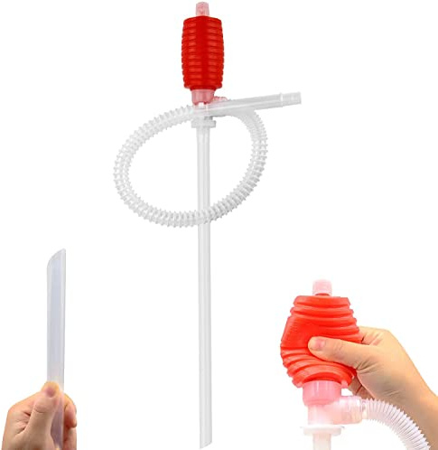 Bomba de sifón de transferencia de líquido y combustible, Bomba manual para trasvase gasolina, diésel, agua, aceite, alcohol y mucho más