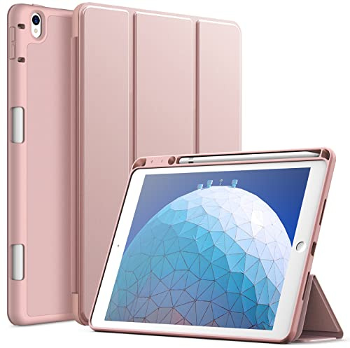 JETech Funda para iPad Air 3 (10,5 Pulgadas 2019, 3ª Generación) y iPad Pro 10,5 con Portalápiz, Delgada Tableta Cover Carcasa con Parte Posterior de TPU Suave (Oro Rosa)