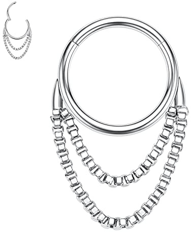 hengkaixuan 16G Septum Clicker Ring 316L Daith Ohrringe Rook Piercing Conch Jewe;ry Nasenring Hoop Higned Segment Seamless Clicker Ring Knorpel Tragus Helix Piercing Schmuck Kleine Creolen